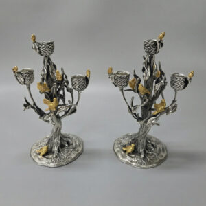 Pair tree shaped candelabra 3 lights